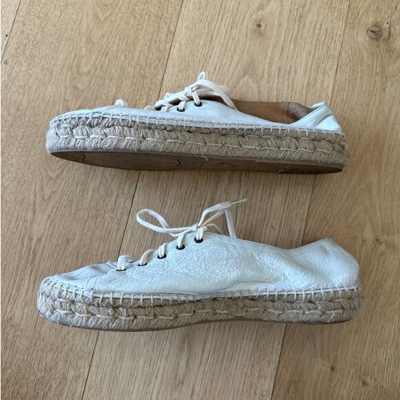 OFFICE - Leather Lace Up Espadrilles in Off White - Picture 4 of 7